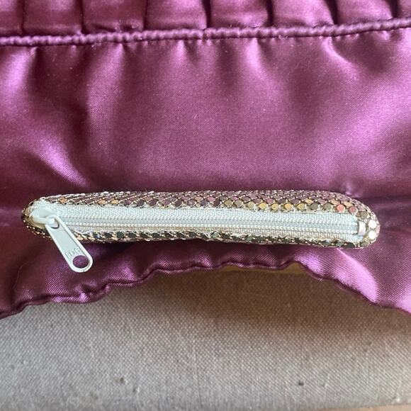 Change Purse Metallic Silver Small Holiday EUC 70s 80s 90s Shimmer Glitter NYE - Picture 4 of 10